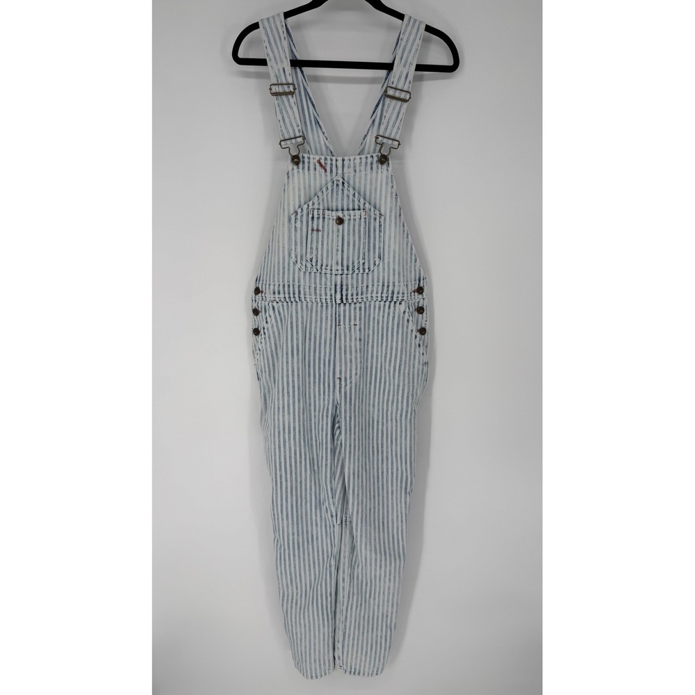 FAHERTY TOPSAIL WOMEN'S RAILROAD STRIPE DENIM OVERALLS LIGHT WASH NWT SIZE SMALL